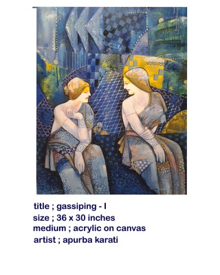  Gossiping Women Acrylic Canvas Painting